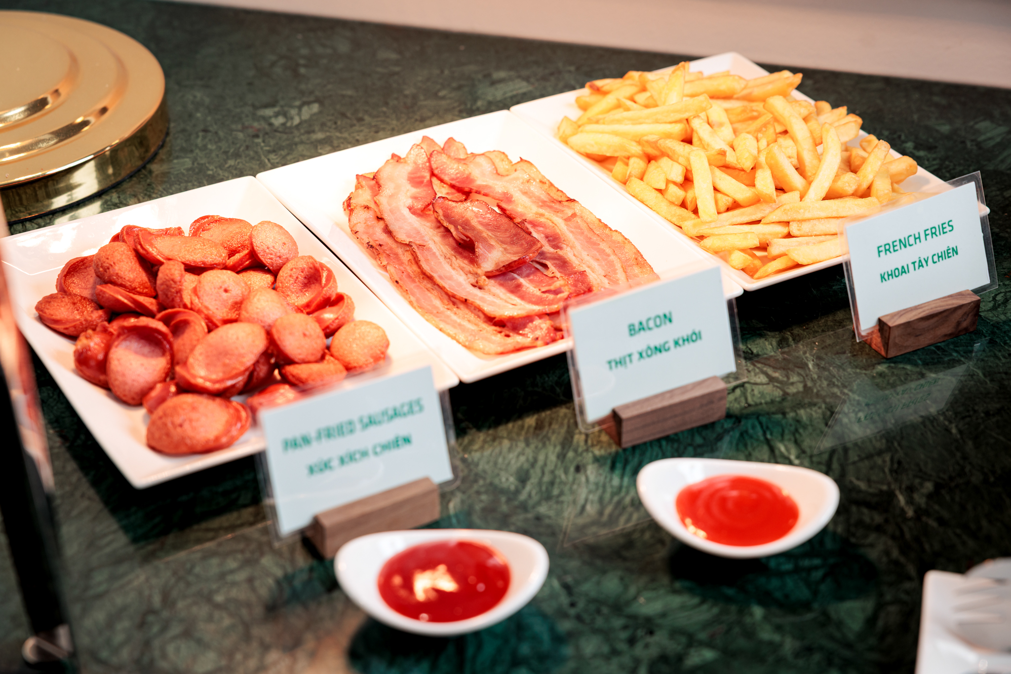 Buffet Table & Hot Food Selection